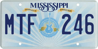 MS license plate MTF246