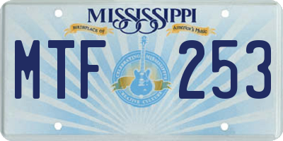 MS license plate MTF253
