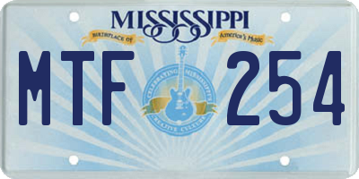 MS license plate MTF254