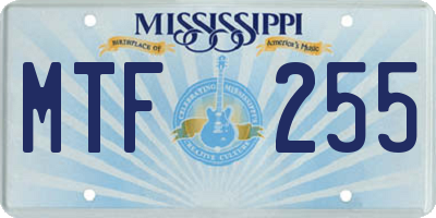 MS license plate MTF255