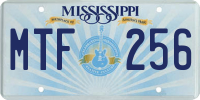 MS license plate MTF256