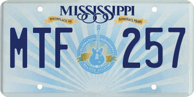 MS license plate MTF257