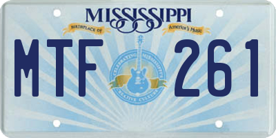 MS license plate MTF261