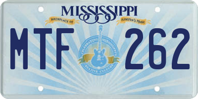 MS license plate MTF262