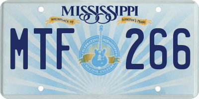 MS license plate MTF266