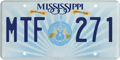 MS license plate MTF271