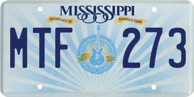 MS license plate MTF273