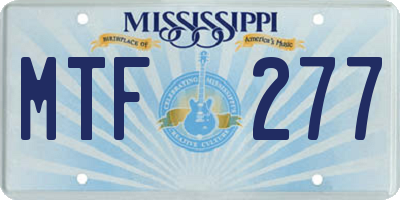 MS license plate MTF277