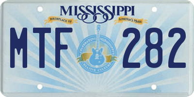 MS license plate MTF282
