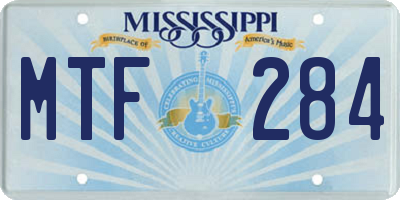 MS license plate MTF284