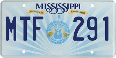 MS license plate MTF291