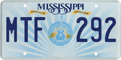 MS license plate MTF292
