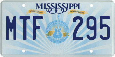 MS license plate MTF295