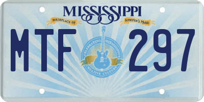 MS license plate MTF297