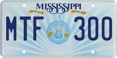 MS license plate MTF300