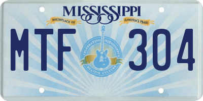 MS license plate MTF304