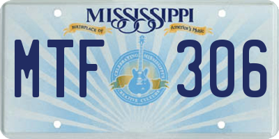 MS license plate MTF306