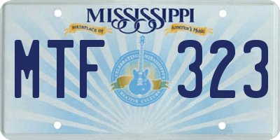 MS license plate MTF323