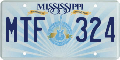 MS license plate MTF324