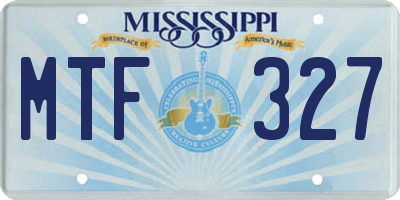 MS license plate MTF327