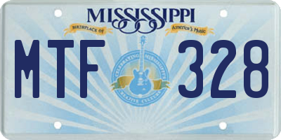 MS license plate MTF328