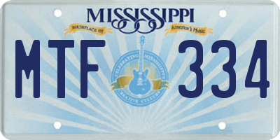 MS license plate MTF334