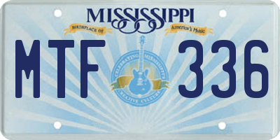 MS license plate MTF336