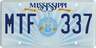 MS license plate MTF337