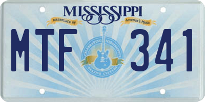 MS license plate MTF341