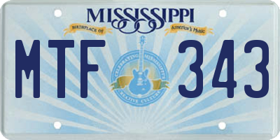 MS license plate MTF343