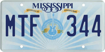 MS license plate MTF344
