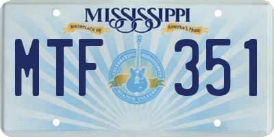 MS license plate MTF351