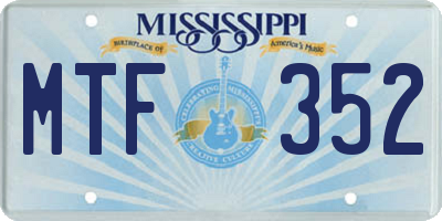 MS license plate MTF352