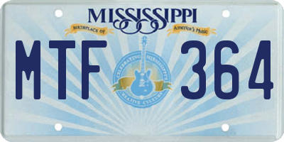 MS license plate MTF364