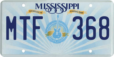MS license plate MTF368