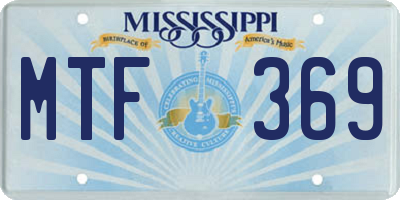 MS license plate MTF369