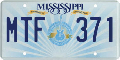 MS license plate MTF371