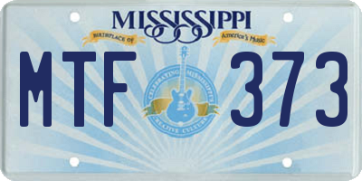MS license plate MTF373