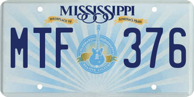 MS license plate MTF376