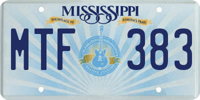 MS license plate MTF383