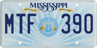 MS license plate MTF390