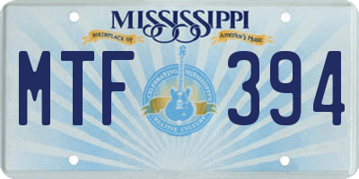 MS license plate MTF394