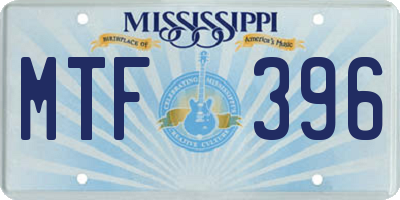 MS license plate MTF396