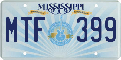 MS license plate MTF399