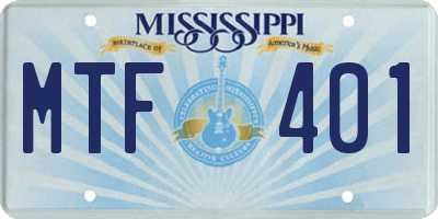 MS license plate MTF401