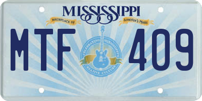 MS license plate MTF409