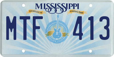 MS license plate MTF413
