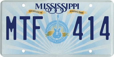 MS license plate MTF414