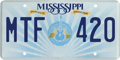 MS license plate MTF420