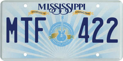 MS license plate MTF422